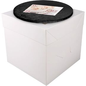 Cakebon Cake Boxes with Cake Drums (Black, 12 inch) 1/2" Thick (1-pack) - Cake Boxes 12 Inch for Birthdays, Weddings and Christmas Parties - Cake Boxes with Window