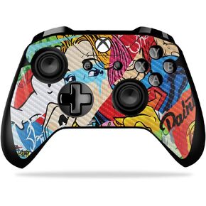 MightySkins Carbon Fiber Skin for Microsoft Xbox One X Controller - Cartoon Mania | Protective, Durable Textured Carbon Fiber Finish | Easy to Apply, Remove, and Change Styles | Made in The USA
