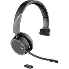 Plantronics - Voyager 4210 UC USB-C (Poly) - Bluetooth Single-Ear (Monaural) Headset - Connect to PC, Mac, & Desk Phone - Noise Canceling - Works with Teams, Zoom & More