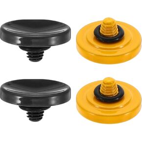 PATIKIL Camera Shutter Button, 2 Pack Soft Shutter Release Button Pure Copper Camera Button Concave Suitable for Nikon for Fujifilm for Leica DSLR/SLR Camera, Black Golden