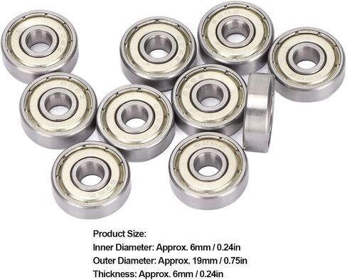 10Pcs 626Z Ball Bearing, 6x19x6mm Stainless Steel Double Shielded Deep Groove Ball Bearings in Saudi Arabia