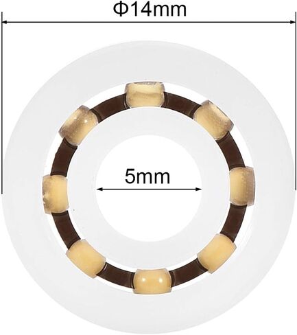 uxcell 605 Plastic Bearings 5x14x5mm Glass Ball Nylon Cage 2pcs in Saudi Arabia