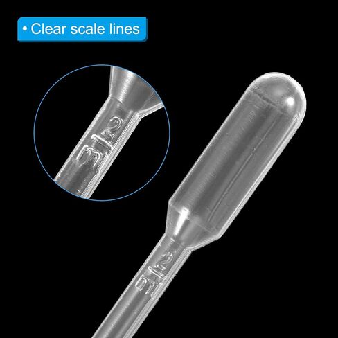 PATIKIL Disposable Transfer Pipettes, 100pcs 1ml LDPE Polyethylene Plastic Pipette Individually Wrapped for Transfer Liquid for Lab, Chemistry, Clear in Saudi Arabia