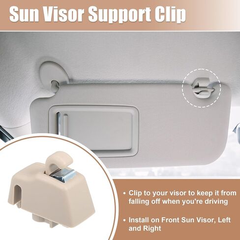 uxcell Sun Visor Support Clip Retainer for Volkswagen Touareg 2011-2018 No.4L0859561 Sun Visor Support Clip Holder Bracket Hanger Plastic Beige Anti Vibration in Saudi Arabia