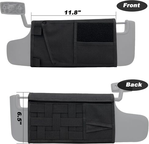 منظم واقي الشمس لسيارة جيب رانجلر، لوحة تكتيكية، 5 أكياس، نايلون 1000D، أسود، JK JL & Gladiator JT 2007-2023 in Kuwait