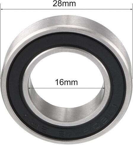 uxcell 16287-2RS Deep Groove Ball Bearings Z2 16mm x 28mm x 7mm, Non-Standard 6902-2RS, Double Sealed Chrome Steel 2pcs in Saudi Arabia