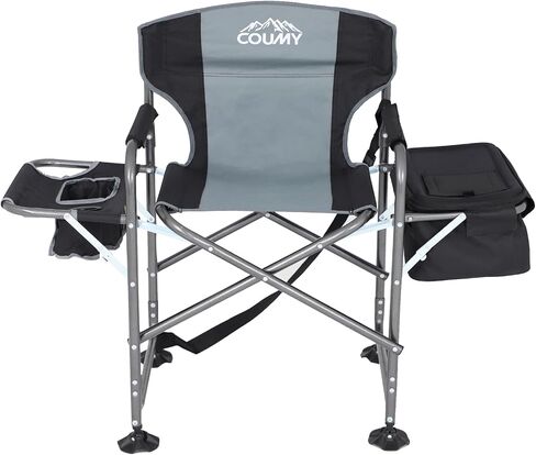 Camping Directors Chair, Oversized Portable Folding Chair, Heavy Duty High Directors Chair with Cooler Bag&Side Table for Fishing Lawn Picnic, Supports 400lbs,Foldable Camp Chairs in Saudi Arabia