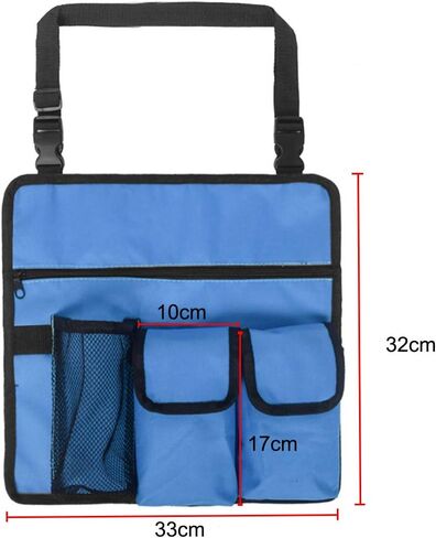 Heavy Duty Oxford Chair Armrest Organizer Waterproof Beach Chair Hanging Storage Pouch Snack Bag with 4 Pockets for Outdoor Folding Camping Chair Caddy Seat Arm Rest Cup Holder Shoulder Side Tote Bag in Saudi Arabia