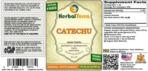 Catechu (Acacia Catechu) Glycerite, Dried Herb Alcohol-Free Liquid Extract 2 oz in Saudi Arabia