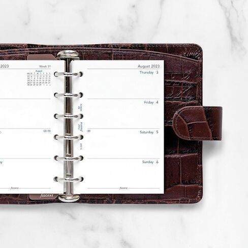 Filofax Calendar Diary Refill, Pocket Size, Week-to-View, Academic, White Paper, Unruled, English, August 2023 to July 2024 (C68252-24) in Saudi Arabia