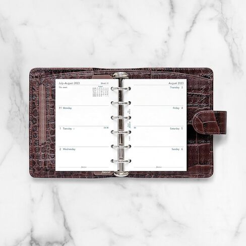 Filofax Calendar Diary Refill, Pocket Size, Week-to-View, Academic, White Paper, Unruled, English, August 2023 to July 2024 (C68252-24) in Saudi Arabia
