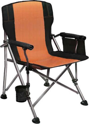 LEADALLWAY Folding Camping Chair Oversized Collapsible Camp Chair with Cup Holder and Removable Storage Bag, Heavy Duty Support 350 LBS, Portable Lawn Chair for Outdoor in Saudi Arabia