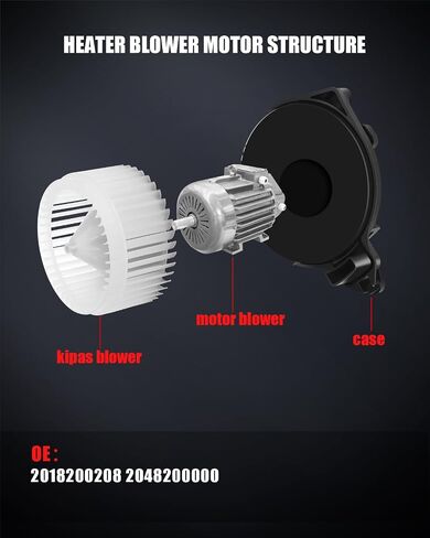 AC Heater Blower Motor Compatible for Mercedes-Benz for C200 2010-2011 for Mercedes-Benz for C180 2011, HVAC Blower Motor Assembly Replace# 2018200208 2048200000 in Saudi Arabia