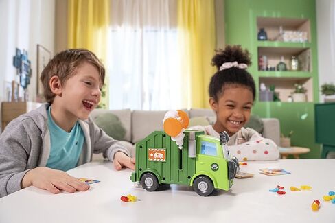 Goliath Trash Stash Game - Fill Trashcan, Watch It Dump Into Garbage Truck Or Truck Chucks It Up - No Reading Required, Ages 4 and Up, 2-4 Players , Green in Saudi Arabia
