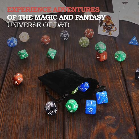 Dungeons and Dragons Essentials Kit - Starter Set Extra 6 Dice Sets, Flannel Bags, Master Screen, Figures, New Heroes, Dice Guide, Statistic Sheets - DND 5th Edition Rolling Board Game in Kuwait