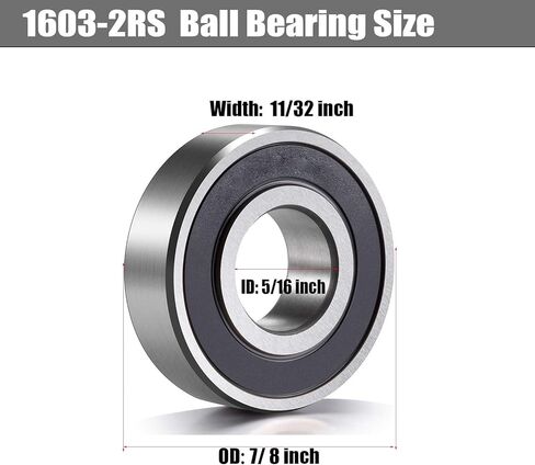 1607-2RS Precision Single Row Radial Ball Bearing 7/16"x29/32"x5/16" Deep Groove Radial Ball Bearing Both Sides Rubber Sealed and pre-Lubricated with Grease in Kuwait