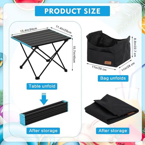 2 Pcs Beach Lounge Chairs and a Small Folding Beach Table with Storage Bag, Portable Beach Lounger, Support Adjustable Folding Backrest Reclining Lounge Lightweight Outdoor Camping Travel in Saudi Arabia