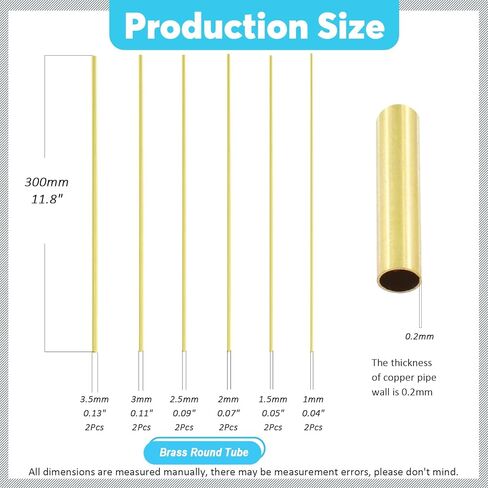 12 قطعة 6 أحجام النحاس أنبوب دائري أنابيب الأنابيب غير الملحومة 300 مللي متر طول 0.2 مللي متر سمك الجدار 1 مللي متر 1.5 مللي متر 2 مللي متر 2.5 مللي متر 3 مللي متر 3.5 مللي متر OD in Kuwait