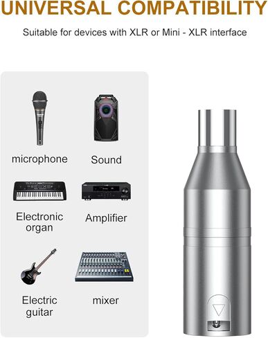 XLR to Mini XLR Adapter - Mini XLR Male to XLR Male Adapter, 3-pin Mini XLR Male to XLR Male Adapter, Compatible with BLACKMAGIC Pocket 4K/6K Camera Video Assist in Kuwait