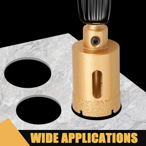 Brazed Diamond Hole Saw, 8pcs Set Tile Hole Cutter with Center Drill Bit, Core Drill Diamond Drill Bits for Porcelain Tile, Ceramic, Glass, Granite Quartz, Marble, Gemstone, Dry Drilling in Saudi Arabia