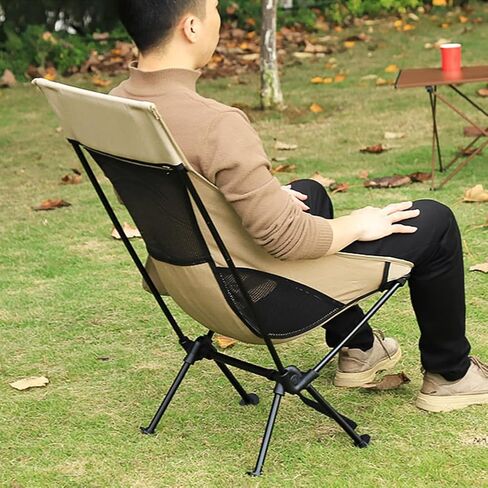 Portable Camping Chairs 2 Pack, Lightweight Folding High Back Camp Chair, Backpacking Outdoor Travel Chair Moon Chair for Camping, Travelling, Beach with Carry Bag (White) in Saudi Arabia
