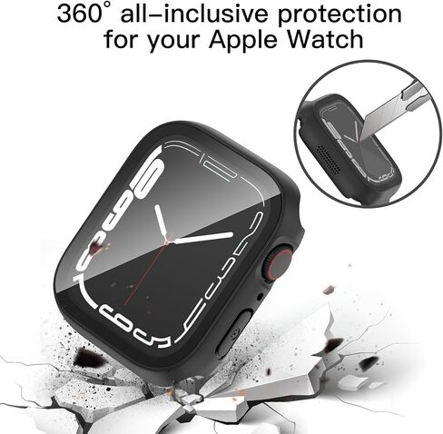 [2024 Honeycomb Design] Kedoushi 3 Pack Waterproof Case for Apple Watch Series 6 5 4 SE 40mm with Tempered Glass Screen Protector, Protective Face Cover for iWatch 40 mm Black/Black/Clear in Kuwait