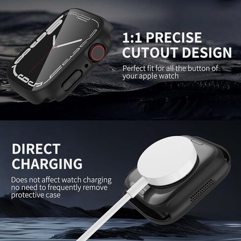 [2024 Honeycomb Design] Kedoushi 3 Pack Waterproof Case for Apple Watch Series 6 5 4 SE 40mm with Tempered Glass Screen Protector, Protective Face Cover for iWatch 40 mm Black/Black/Clear in Kuwait