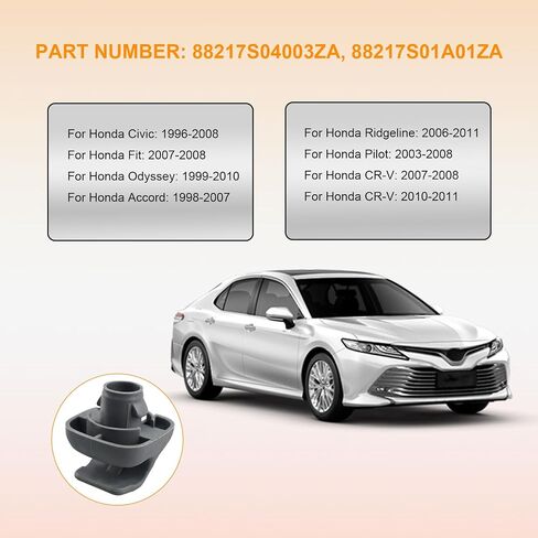2 Pcs Interior Sun Visor Hook Clip Bracket, Car Sunvisor Retainer Hanger Replacement Parts, Part Number 88217S01A01ZA 88217S04003ZA for Honda Civic Fit Odyssey Accord Ridgeline Pilot CR-V in Saudi Arabia