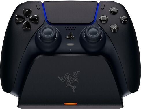 Razer Quick Charging Stand for PlayStation 5: Quick Charge - Curved Cradle Design - Matches PS5 DualSense Wireless Controller - One-Handed Navigation - USB Powered - Black (Controller Sold Separately) in Saudi Arabia
