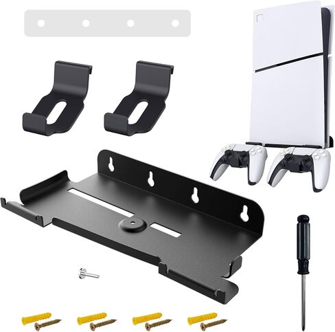 Volicrt Wall Mount Kit Compatible with Playstation 5 Slim Console (Disc and Digital Edition);Wall Mount Kit with 2 Detachable Controller Holder in Saudi Arabia
