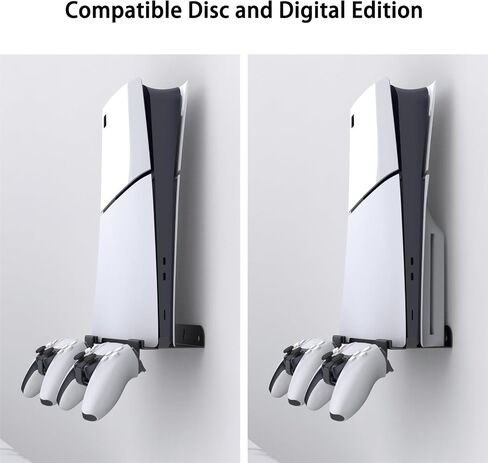 Volicrt Wall Mount Kit Compatible with Playstation 5 Slim Console (Disc and Digital Edition);Wall Mount Kit with 2 Detachable Controller Holder in Saudi Arabia