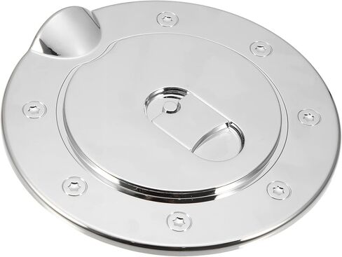 X AUTOHAUX Chrome Plated Fuel Tank Filler Cap for Chevrolet C2500 1988-1998 for GMC Yukon Gas Door Filler Accessories Cover Replacement Silver Tone in Saudi Arabia
