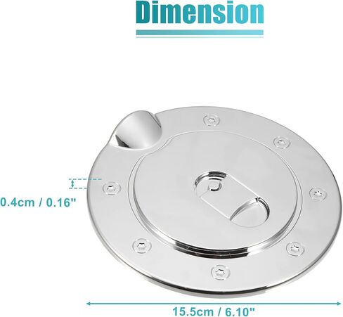 X AUTOHAUX Chrome Plated Fuel Tank Filler Cap for Chevrolet C2500 1988-1998 for GMC Yukon Gas Door Filler Accessories Cover Replacement Silver Tone in Saudi Arabia