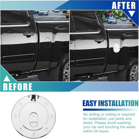 X AUTOHAUX Chrome Plated Fuel Tank Filler Cap for Chevrolet C2500 1988-1998 for GMC Yukon Gas Door Filler Accessories Cover Replacement Silver Tone in Saudi Arabia