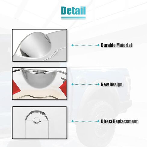 X AUTOHAUX Chrome Plated Fuel Tank Filler Cap for Chevrolet C2500 1988-1998 for GMC Yukon Gas Door Filler Accessories Cover Replacement Silver Tone in Saudi Arabia