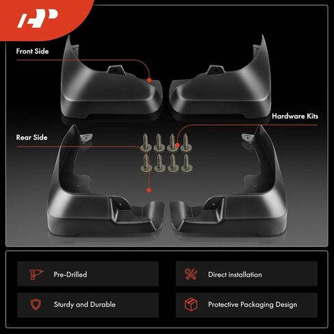 A-Premium Set of 4PCS Mud Flaps Splash Guards Mudguards Mudflaps with Hardware Kits Accessory Compatible with Toyota Camry, 2007-2011, Sedan, (Not fit SE), Black Color, Front LH RH and Rear LH RH in Saudi Arabia