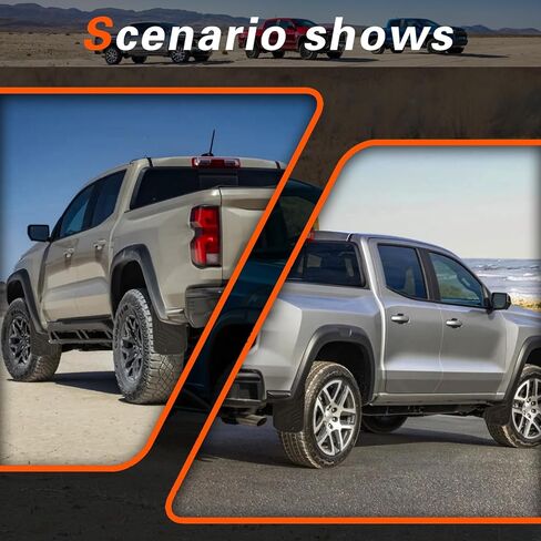 اللوحات الطينية للشاحنات، واقيات الطين المتوافقة مع Chevy Colorado 2023 2024 مع Fender Flare 4pcs Splash Guards أمامي وخلفي (جانب السائق والراكب) in Kuwait