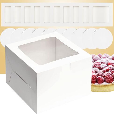 BELMAKS 25PCS White Cake Boxes with Window Bakery Boxes 6x6x4 Inch Cookie Boxes Dessert Boxes for Chocolate Cake Boxes Cookie for Candy in Saudi Arabia