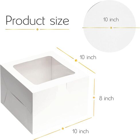 BELMAKS 25PCS White Cake Boxes with Window Bakery Boxes 6x6x4 Inch Cookie Boxes Dessert Boxes for Chocolate Cake Boxes Cookie for Candy in Saudi Arabia