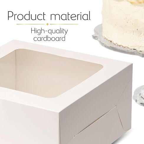 BELMAKS 25PCS White Cake Boxes with Window Bakery Boxes 6x6x4 Inch Cookie Boxes Dessert Boxes for Chocolate Cake Boxes Cookie for Candy in Saudi Arabia
