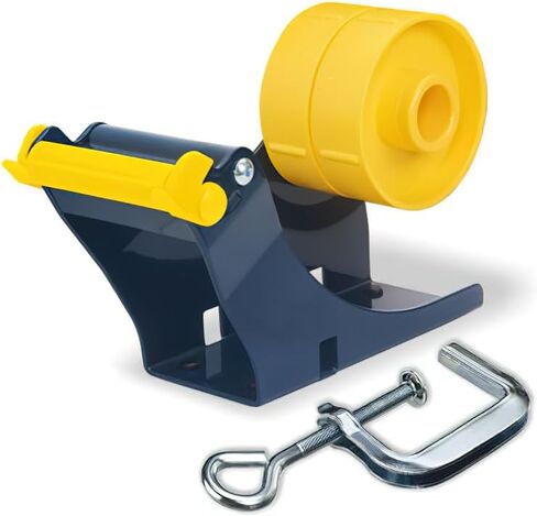 Excell ET-12281 Extra Wide Bench Tape Dispenser; 3" Core Diameter; Desktop Model; Compatible with 1" and 2" Roll Widths; Constructed with Heavy Duty Metal; Tape not Included in Saudi Arabia