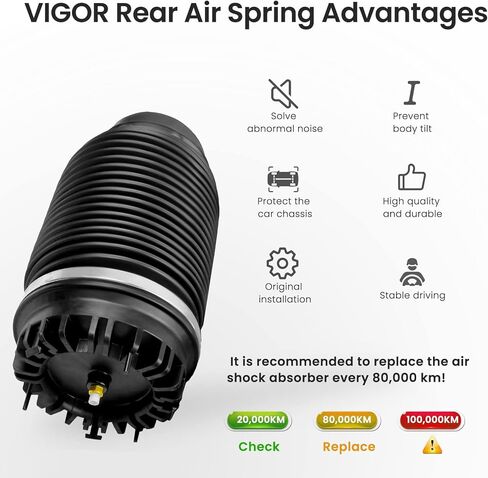 حقيبة زنبركية للتعليق الهوائي الخلفي VIGOR 4877136AB متوافقة مع سيارة دودج رام 1500 2013-2020، رقم OEM 4877136AA، 68248948AA in Kuwait