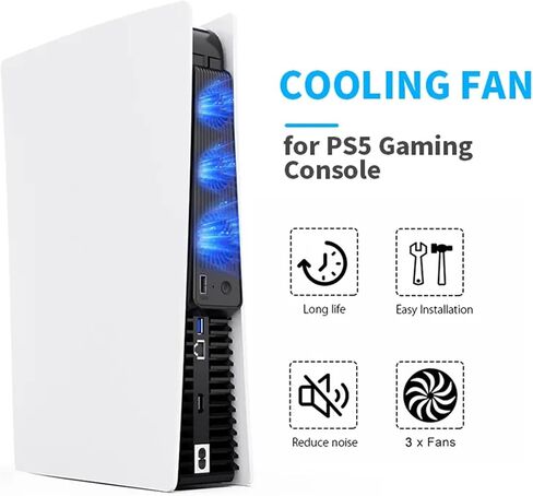 مروحة تبريد لملحقات PS5، مع نظام تبريد USB ممتد فعال متوافق مع قرص وحدة التحكم Playstation 5 والإصدار الرقمي in Kuwait
