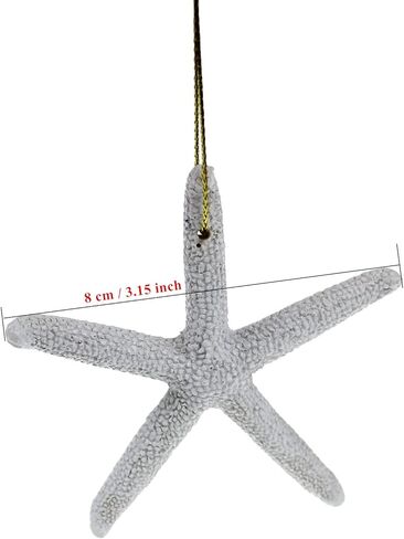 25 قطعة من نجم البحر الراتنج مقاس 3.15 بوصة مع حبل لشجرة الكريسماس المعلقة على الشاطئ وديكور منزلي للزفاف والحرف اليدوية (بيج) in Kuwait