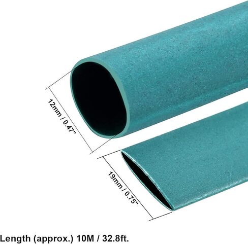 uxcell Heat Shrink Tubing 1/2-inch(12mm) Dia 19mm Flat Width 2:1 Heat Shrink Tube Wire Wrap 33ft Yellow in Saudi Arabia