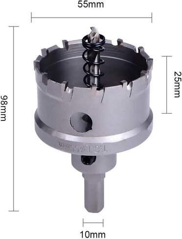 Auniwaig 55mm/2.17" Carbide Hole Cutter, 25mm/1" Deep TCT Hole Saw, Carbide Tipped Hole Cutter Opener, for 5mm Stainless Steel Metal Plate Aluminum in Saudi Arabia