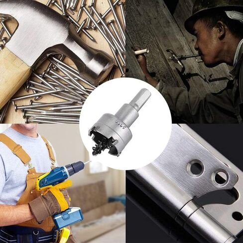 Auniwaig 55mm/2.17" Carbide Hole Cutter, 25mm/1" Deep TCT Hole Saw, Carbide Tipped Hole Cutter Opener, for 5mm Stainless Steel Metal Plate Aluminum in Saudi Arabia