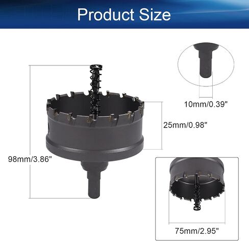 Auniwaig 55mm/2.17" Carbide Hole Cutter, 25mm/1" Deep TCT Hole Saw, Carbide Tipped Hole Cutter Opener, for 5mm Stainless Steel Metal Plate Aluminum in Saudi Arabia