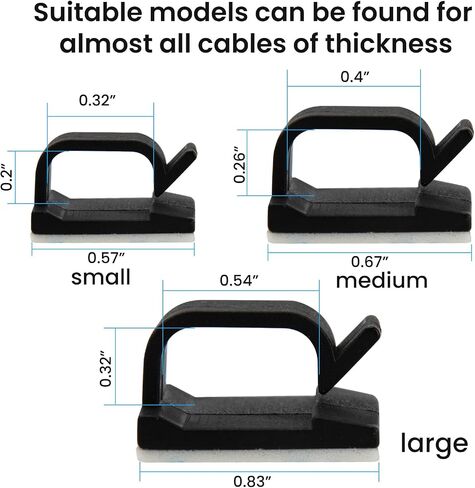 Cable Management Clip,60Pcs White Medium,Cord Organizer for HDMI,Light String,Dash Cam,Power Plug,Extension Cord, Ethernet Cable, TV Coax, Electric Wires,Cable Management Under Desk, Wall,Car in Kuwait