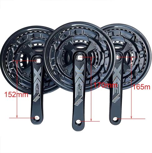 GANOPPER 152mm Mountain Bike Cranksets Square Taper MTB Crankset 8s Triple Crank Set 18 21 24 Speed Bicycle Chainset 152 with Chainwheel Bash Guard in Kuwait